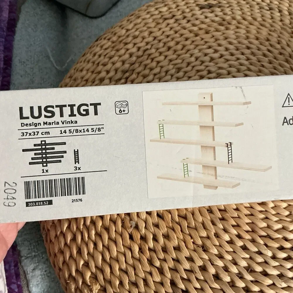IKEA LUSTIGT Wooden Wall Shelf Display 37cm Maria Vinka New Sealed 21576
